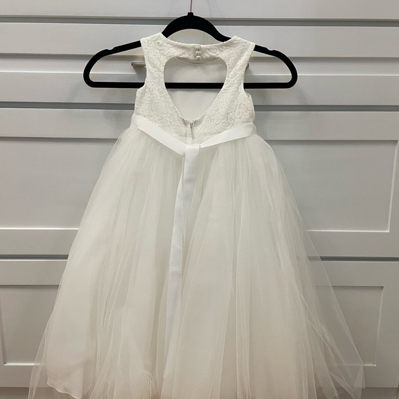 Ball Gown Flower Girl Dress with Heart Cutout - Picture 5 of 6